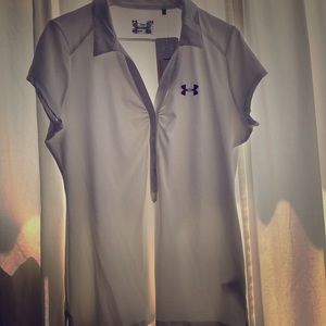 NWT Under Armour White Polo Sz Large